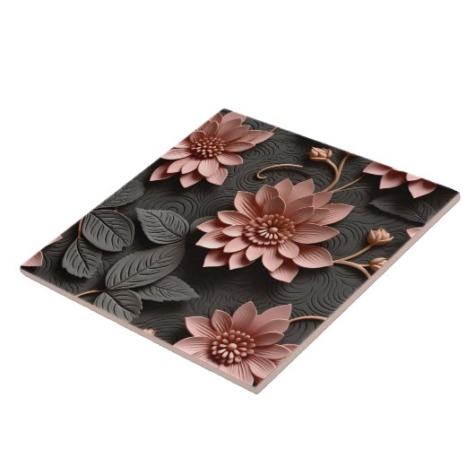 Elegante 3D Floral Relief Fliese (Seite)