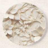 Elegante 3D Floral Relief Getränkeuntersetzer (Vorne)