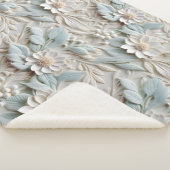 Elegante 3D Floral Relief Pastel Sherpadecke (3/4)