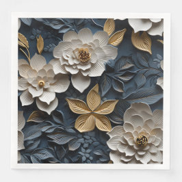 Elegante 3D Floral Relief Serviette