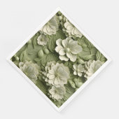 Elegante 3D Floral Relief Serviette (Ecke)