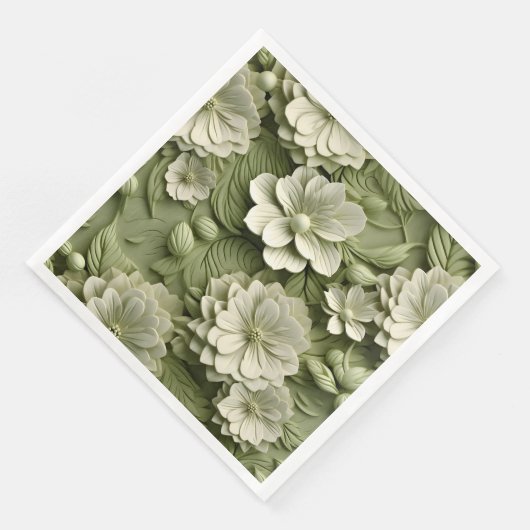 Elegante 3D Floral Relief Serviette (Ecke)
