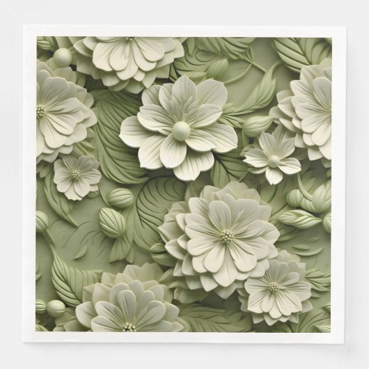 Elegante 3D Floral Relief Serviette (Vorderseite)