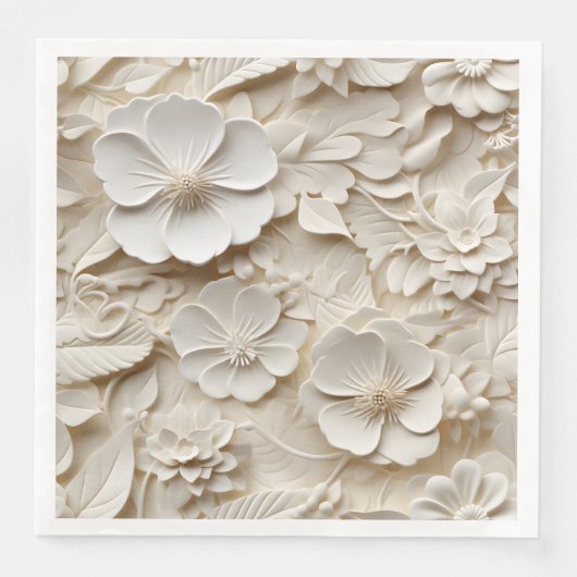 Elegante 3D Floral Relief Serviette (Vorderseite)