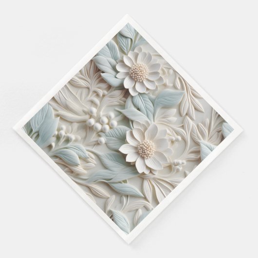 Elegante 3D Floral Relief Serviette (Ecke)