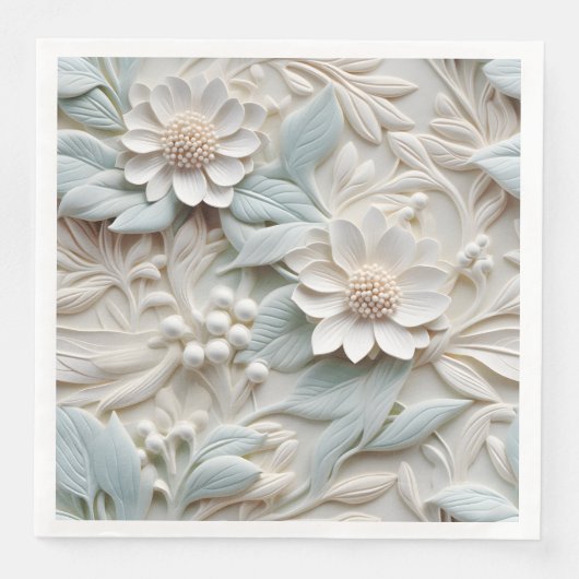Elegante 3D Floral Relief Serviette (Vorderseite)