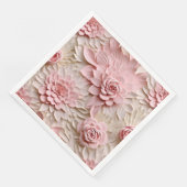 Elegante 3D Floral Relief Serviette (Ecke)