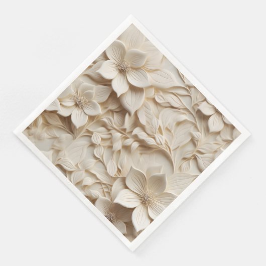 Elegante 3D Floral Relief Serviette (Ecke)