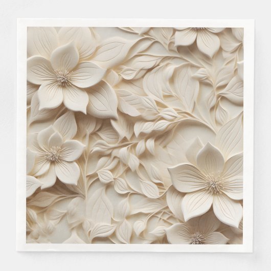 Elegante 3D Floral Relief Serviette (Vorderseite)