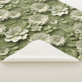 Elegante 3D Floral Relief Sherpadecke (3/4)