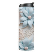 Elegante 3D Floral Relief Thermosbecher (Nach links gedreht)