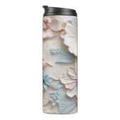 Elegante 3D Floral Relief Thermosbecher (Nach rechts gedreht)