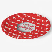 Elegante 3D Happy Holidays Pappteller (Schrägansicht)