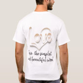 Elegante 3D-Liebe Typografie T-Shirt (Rückseite)