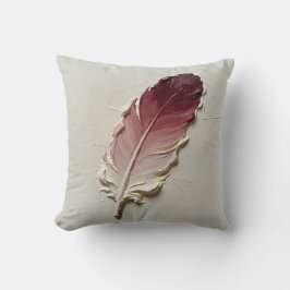 Elegante 3D-Ölgemälde Rosa rote Feder Lumbar Kisse Kissen