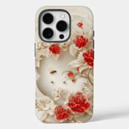 Elegante 3D-Rose, Bienen und botanische Schönheit iPhone 16 Pro Hülle