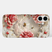 Elegante 3D-Rose, Bienen und botanische Schönheit Case-Mate iPhone Hülle (Rückseite (Horizontal))