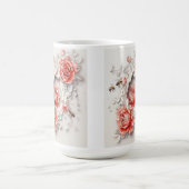 Elegante 3D-Rose, Bienen und botanische Schönheit Kaffeetasse (Mittel)