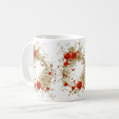 Elegante 3D-Rose, Bienen und botanische Schönheit Kaffeetasse (Vorderseite Links)