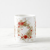 Elegante 3D-Rose, Bienen und botanische Schönheit Kaffeetasse (Mittel)