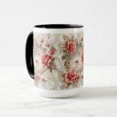 Elegante 3D-Rose, Bienen und botanische Schönheit Tasse (Vorderseite Links)