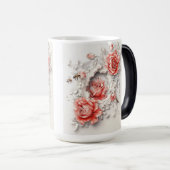 Elegante 3D-Rose, Bienen und botanische Schönheit Verwandlungstasse (VorderseiteRechts)