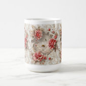 Elegante 3D-Rose, Bienen und botanische Schönheit Verwandlungstasse (Zentrum)