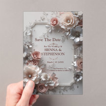 Elegante, 3D-Save the Date Einladung