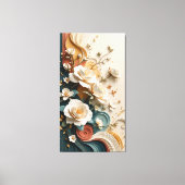 Elegante 3D-skulpierte Rose Leinwanddruck (Vorderseite)