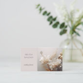 Elegante 3D Weiße Goldrosen Visitenkarte (Stehend Vorderseite)