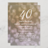 Elegante 40. Geburtstagseinladung für sie Einladung (Vorne/Hinten)