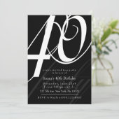 Elegante 40. Geburtstagseinladungen Einladung (Stehend Vorderseite)