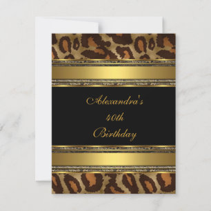 Elegante 40. Geburtstagsfeier Schwarz Gold Tier Einladung