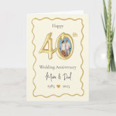 Elegante 40. Hochzeitskarte - Mama & Vater Karte (Vorderseite)