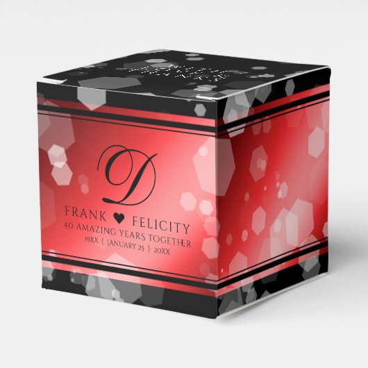 Elegante 40. karminrote Hochzeitstag-Feier Geschenkschachtel (Vorderseite)