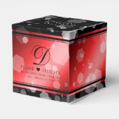 Elegante 40. karminrote Hochzeitstag-Feier Geschenkschachtel (Rückseite)