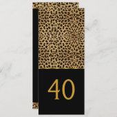 Elegante 40. Leopard Elegante Geburtstagsparty Einladung (Vorne/Hinten)