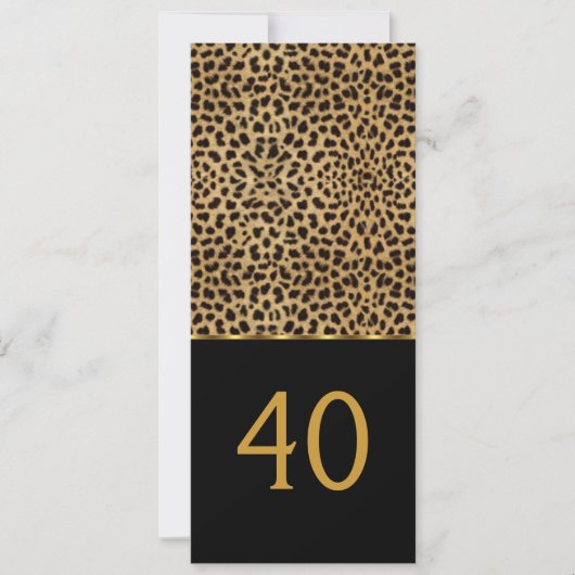 Elegante 40. Leopard Elegante Geburtstagsparty Einladung (Vorderseite)