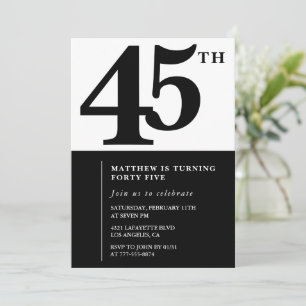 Elegante 45. Geburtstagseinladungen Chic Simple Einladung