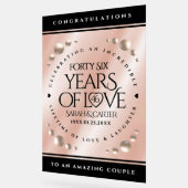 Elegante 46. Geburtstagsfeier der Perlen Acrylschild (Winkel)