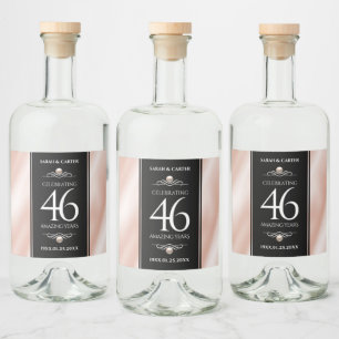 Elegante 46. Geburtstagsfeier der Perlen Alkoholflaschenetikett
