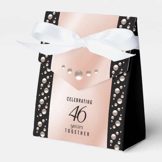 Elegante 46. Geburtstagsfeier der Perlen Geschenkschachtel (Vorderseite)