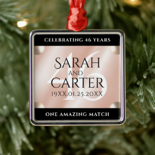 Elegante 46. Geburtstagsfeier der Perlen Ornament Aus Metall