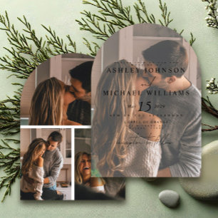 Elegante 4 Foto Arch Overlay Einladung zur Hochzei