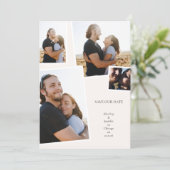 Elegante 4-Foto-Collage Hochzeit Save The Date (Stehend Vorderseite)