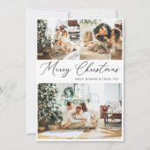 Elegante 4 Foto Collage Weihnachtskarte Einladung (Vorderseite)