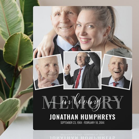 Elegante 4-Foto-Gedenkfeier Fotoplatte