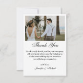 elegante 4 Fotos Collage Moderne Hochzeit Dankeskarte (Rückseite)