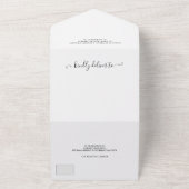 Elegante 4 Fotos Schwarz-weiß moderne Hochzeit All In One Einladung (Außenbereich)