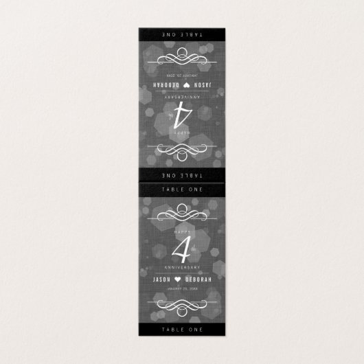 Elegante 4. Linen Hochzeitsfeier (Außenseite Aufgefaltet)